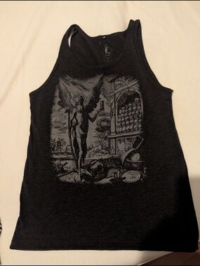 Women's Black Graphic Tank Top